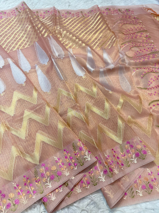 Kota fancy embroidery Banarasi saree