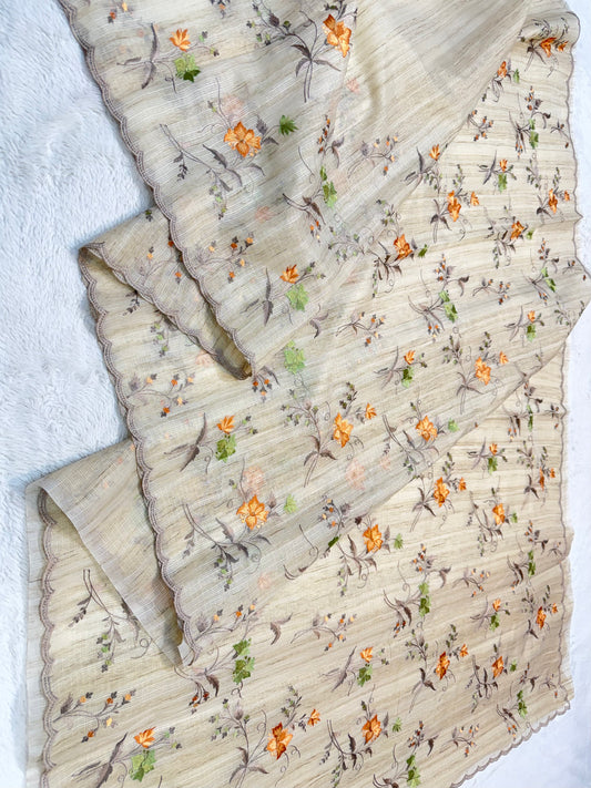 Khadi Silk Designer Cutwork Embroidery Premium Banarasi Saree