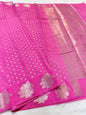 Royal pink   shade raw mango premium Banarasi saree