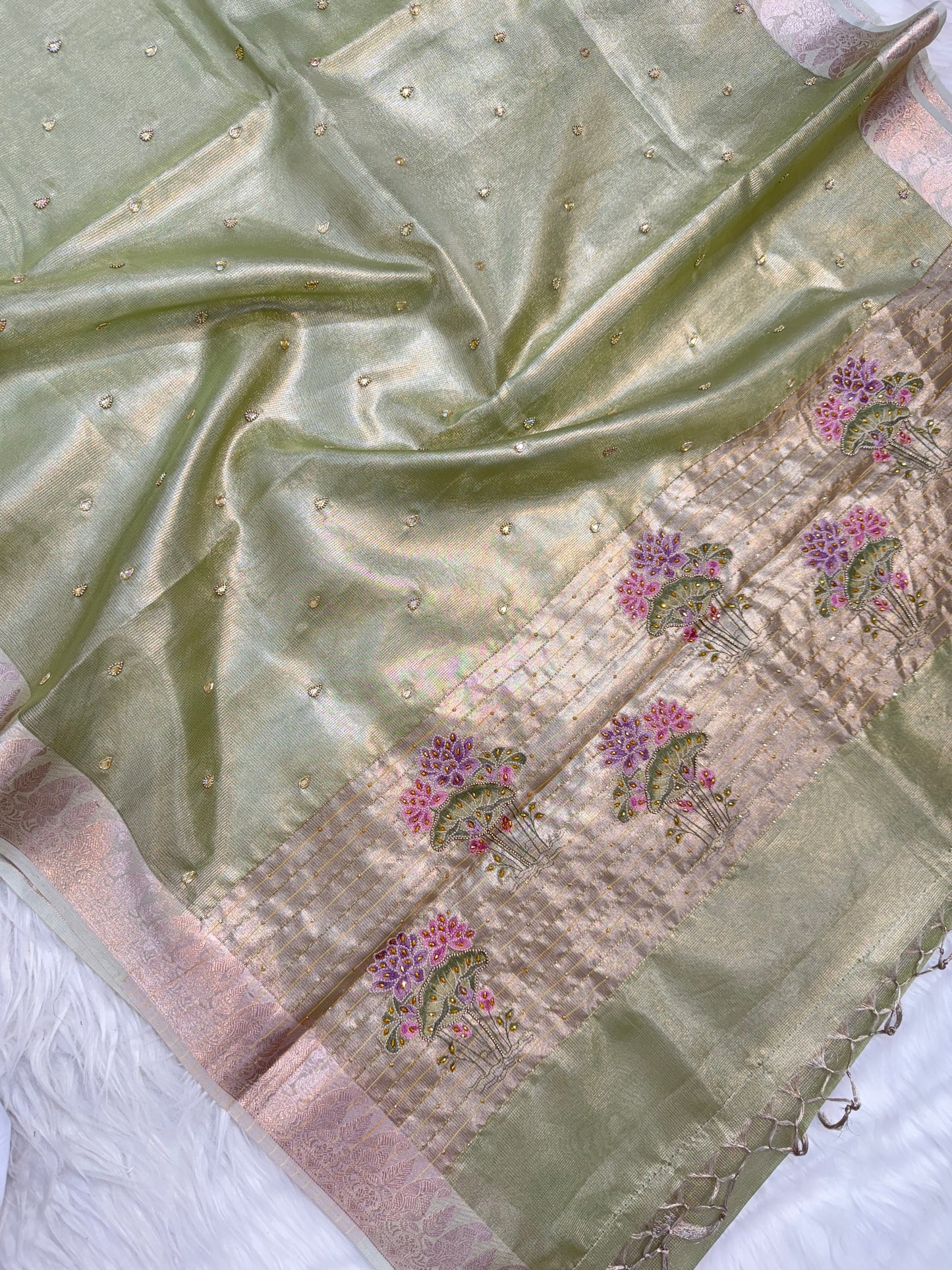 Banaras tissue kota fancy work saree