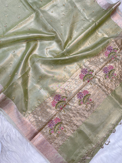 Banaras tissue kota fancy work saree