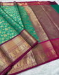 Sea green & magenta shade Kanchi silk premium Banarasi saree