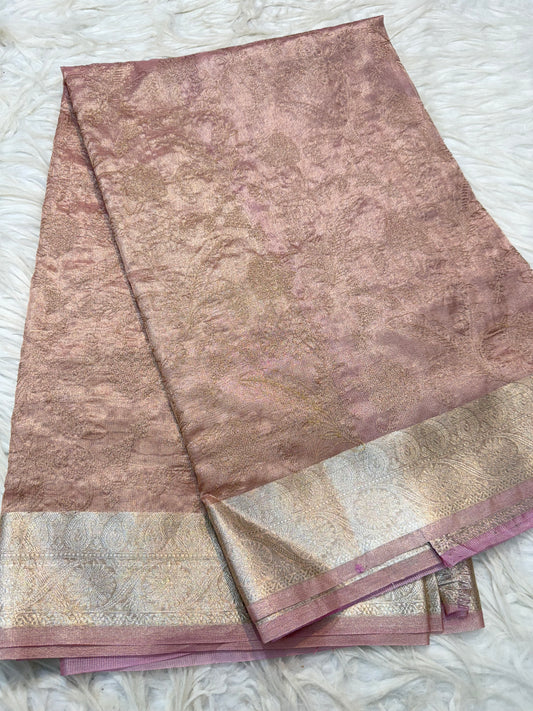 Banarasi tissue embroidery saree