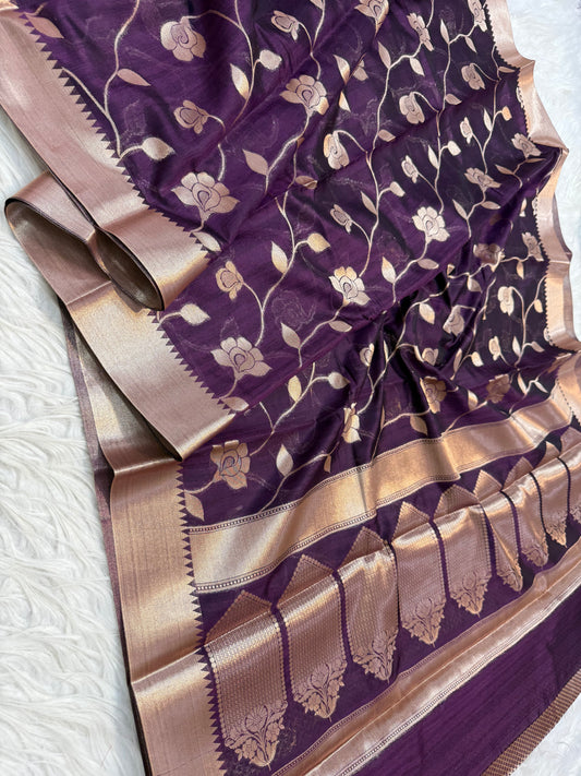 Banarasi semi tusar silk saree