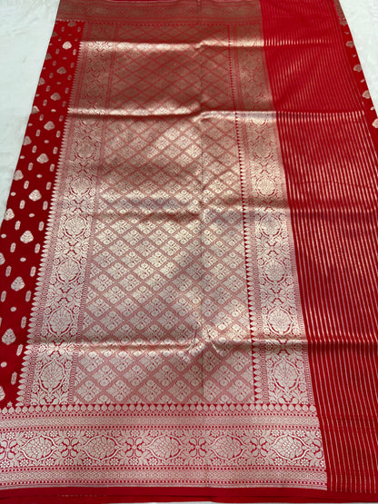 Red shade katan Banarasi silk Saree