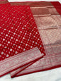 Red shade katan Banarasi silk Saree