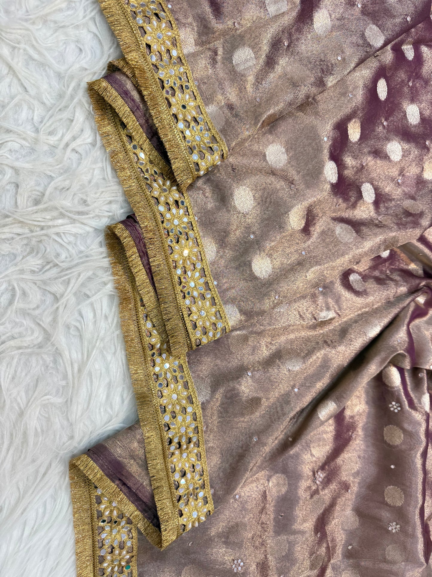 Tissue handwork Banarasi silk saree