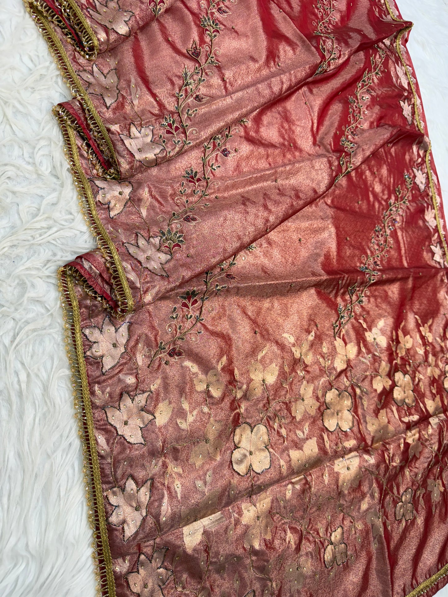 Tissue Aari Work Banarasi silk saree