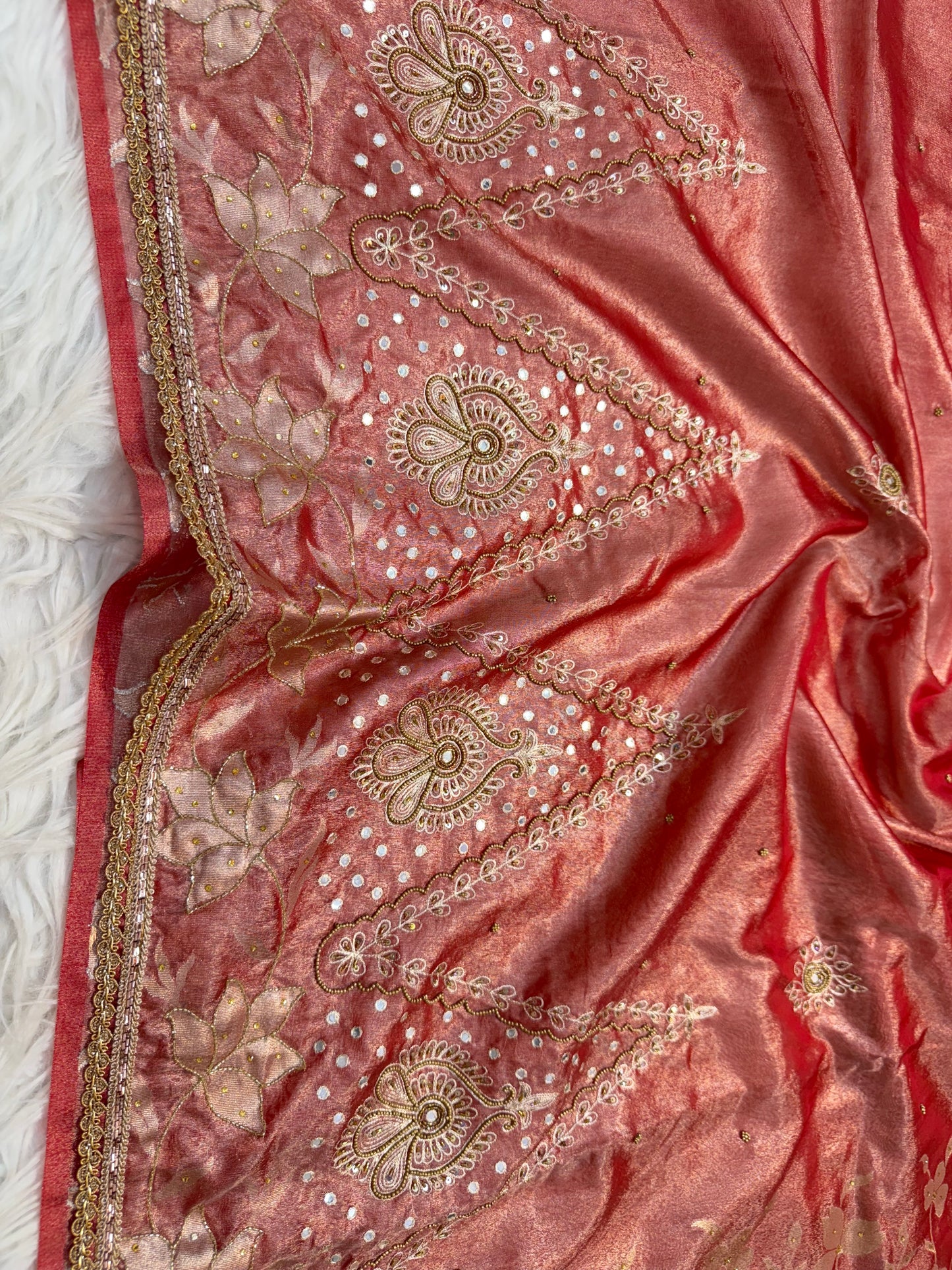 Tissue Aari Work Banarasi silk saree