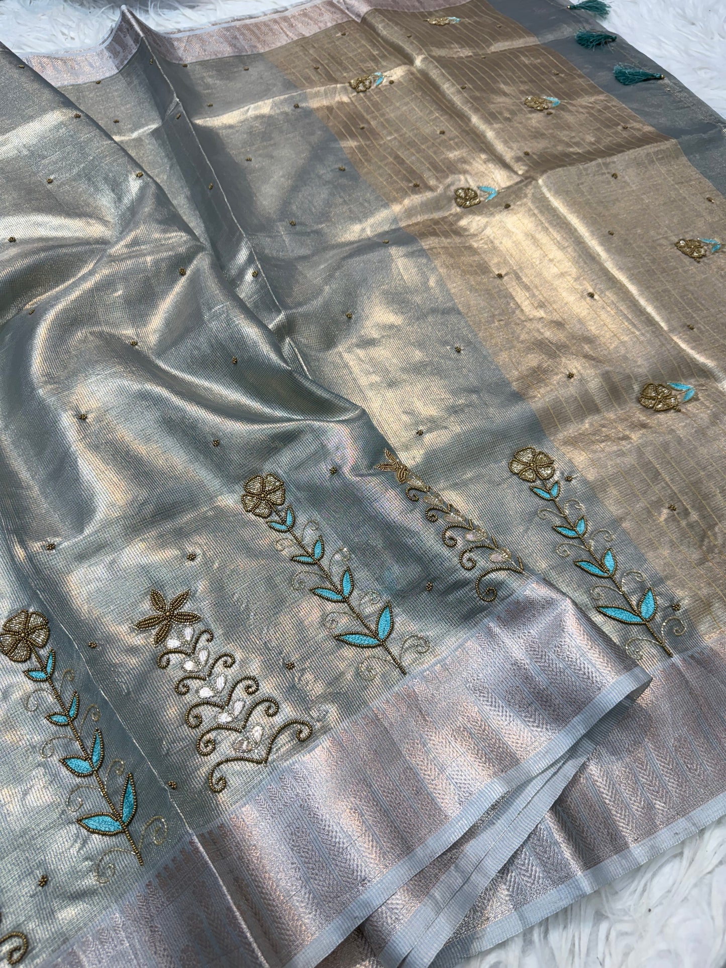 tissue kota handwork banarasi saree