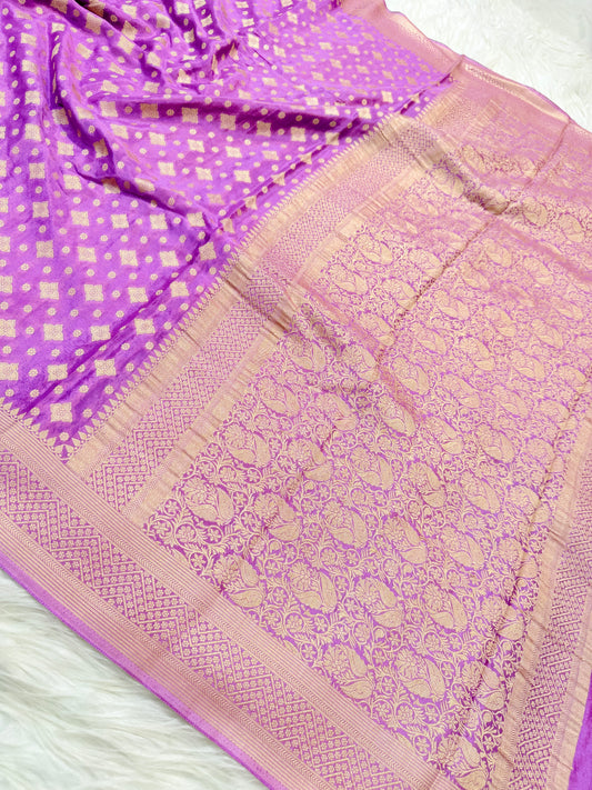 Purple shade Chinon Viscose premium saree