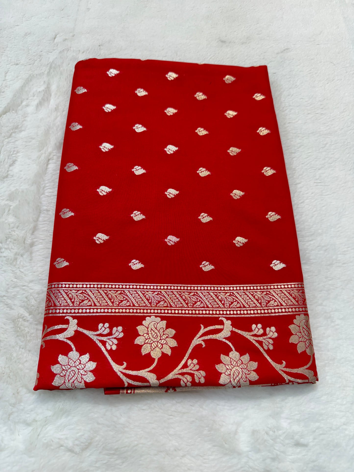 Red shade katan Banarasi silk Saree