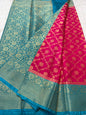 Royal pink firozi shade  Dupion Silk premium Banarasi Saree