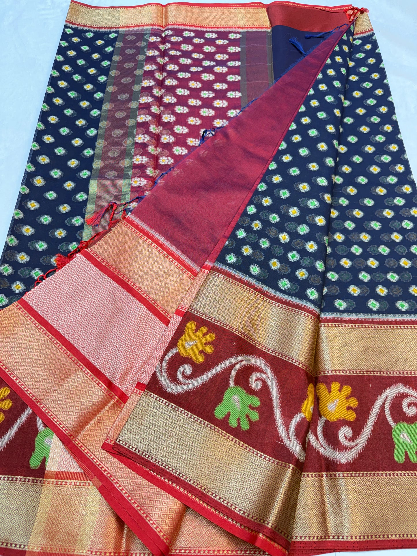 Multicolour cotton silk premium Banarasi saree