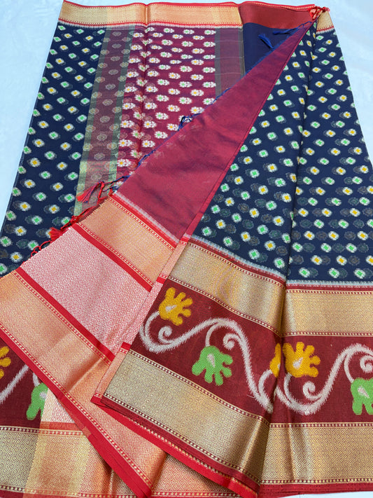 Multicolour cotton silk premium Banarasi saree