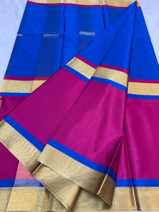 Multicolour shade premium soft silk Banarasi saree