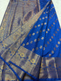 Royal blue shade Dupion Silk premium Banarasi Saree