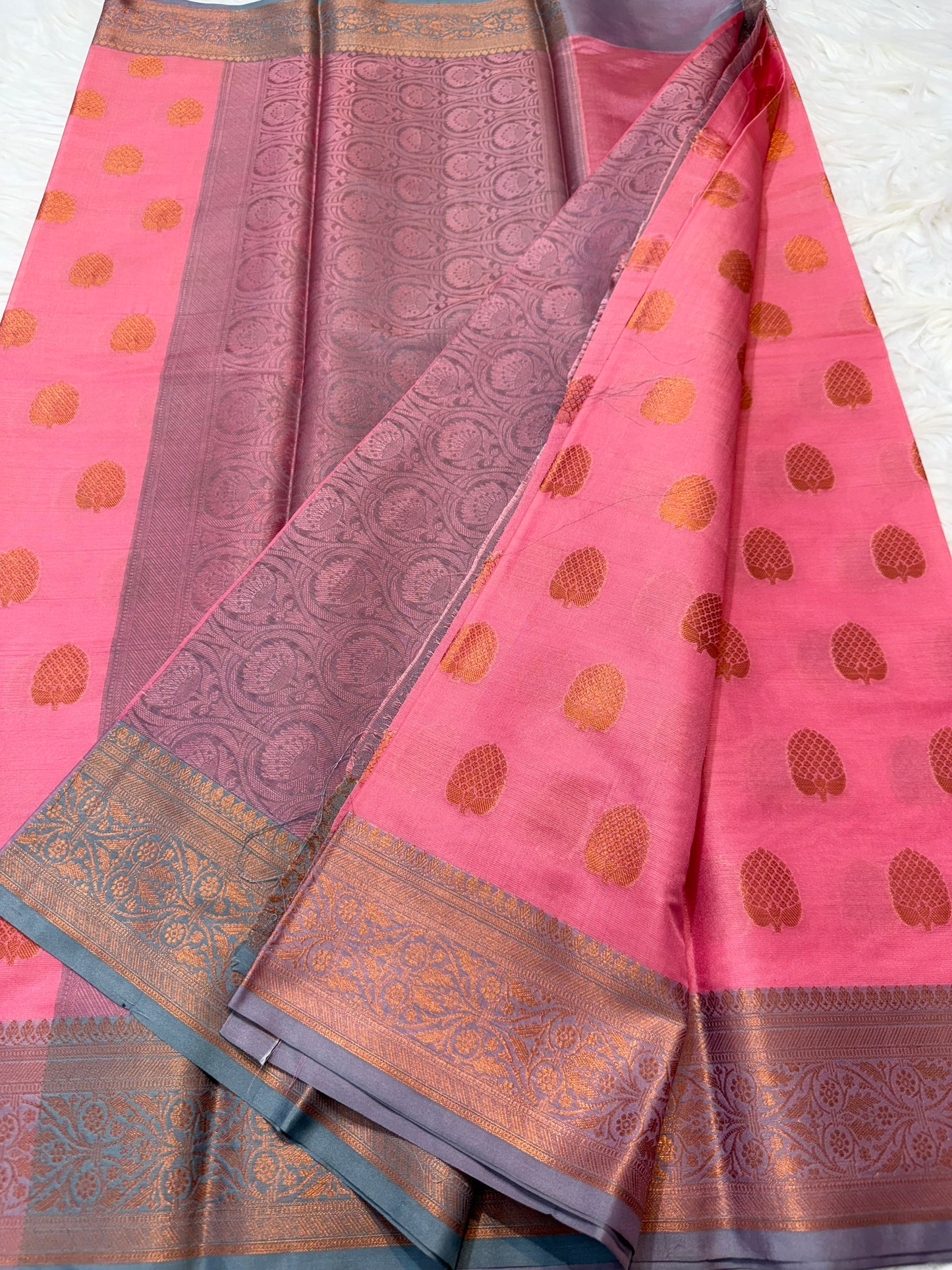 Pink premium soft silk Banarasi saree