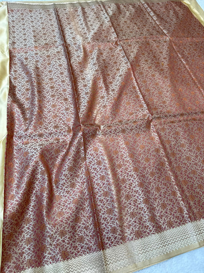 Beige shade mashru silk premium Banarasi silk Saree