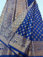 Royal blue shade Dupion Silk premium Banarasi Saree
