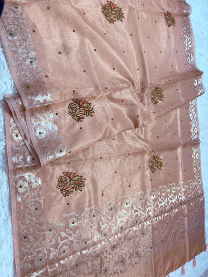 tissue kota handwork banarasi saree