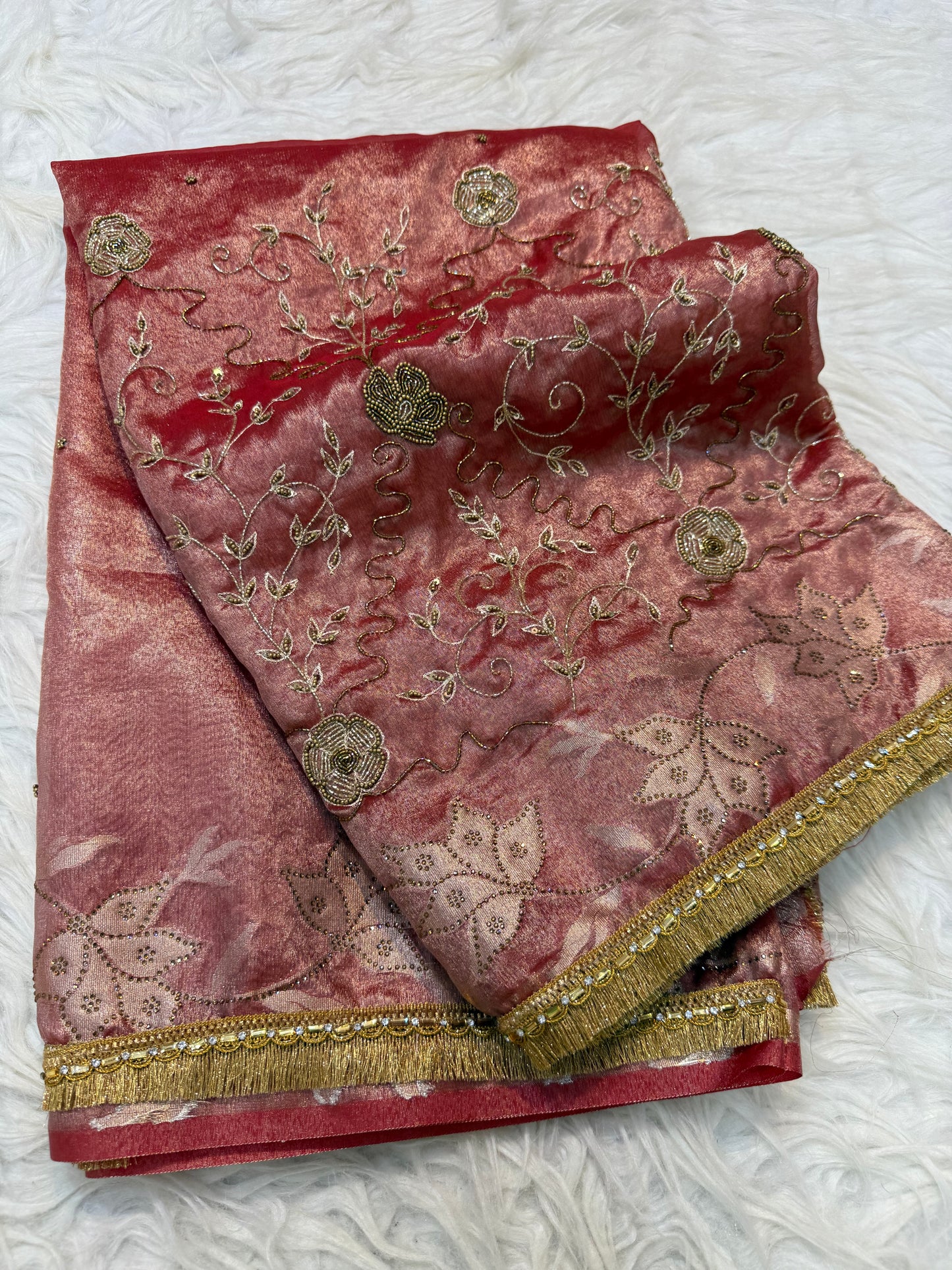 Tissue Aari Work Banarasi silk saree