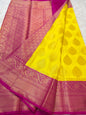 Yellow & royal pink Dupion Silk Banarasi Saree 