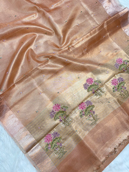 Banaras tissue kota fancy work saree