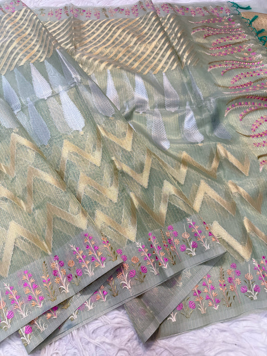 Kota fancy embroidery Banarasi saree