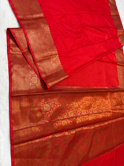 Red shade Dupion silk premium Banarasi saree
