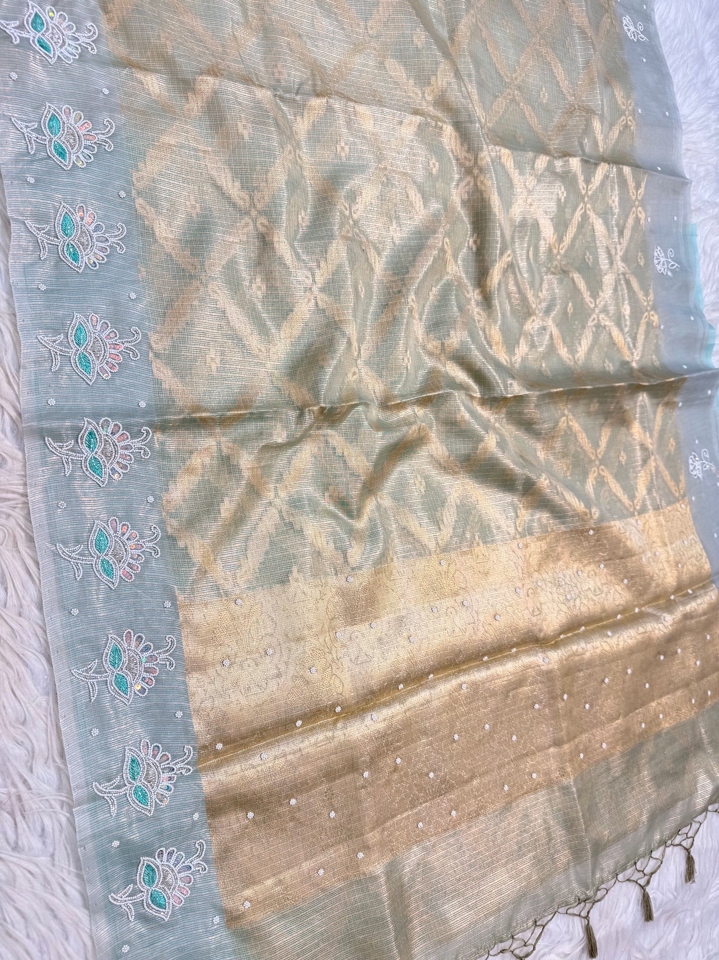 Tissue kota handwork Banarasi saree