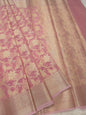 Pink shade kora organza Banarasi saree