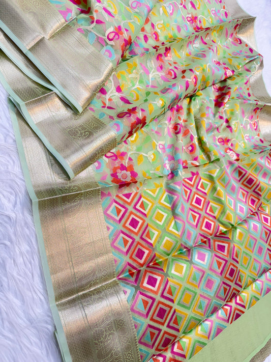 Banarasi kora organza tilfi saree