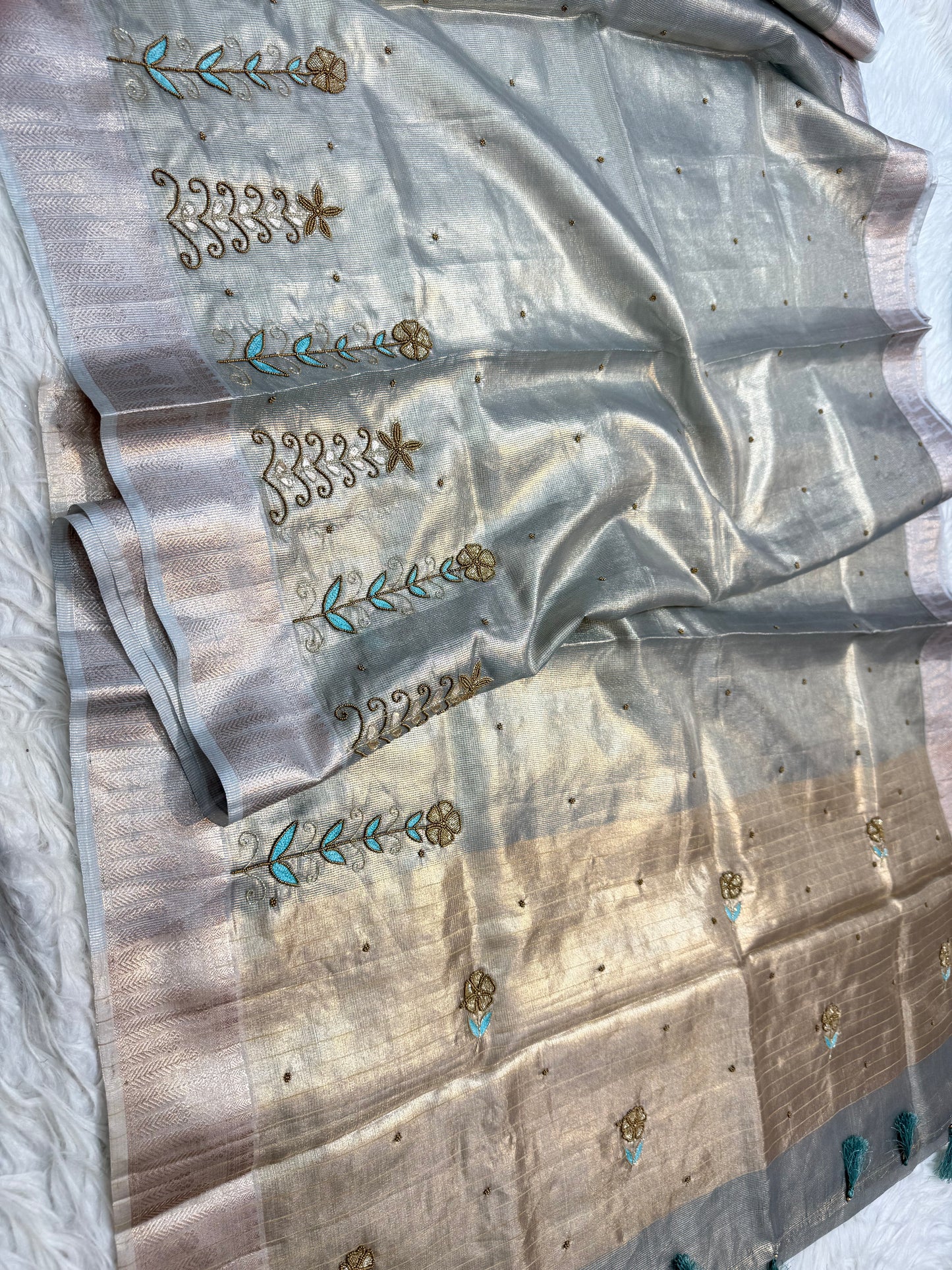 tissue kota handwork banarasi saree