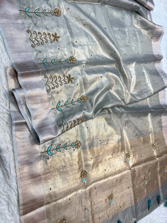 tissue kota handwork banarasi saree