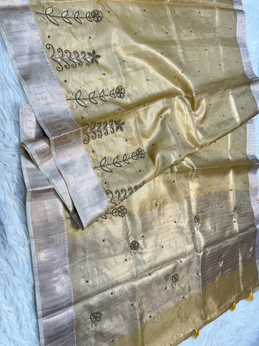 tissue kota handwork banarasi saree