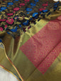 Multicolour shade supernet silk premium  Banarasi saree