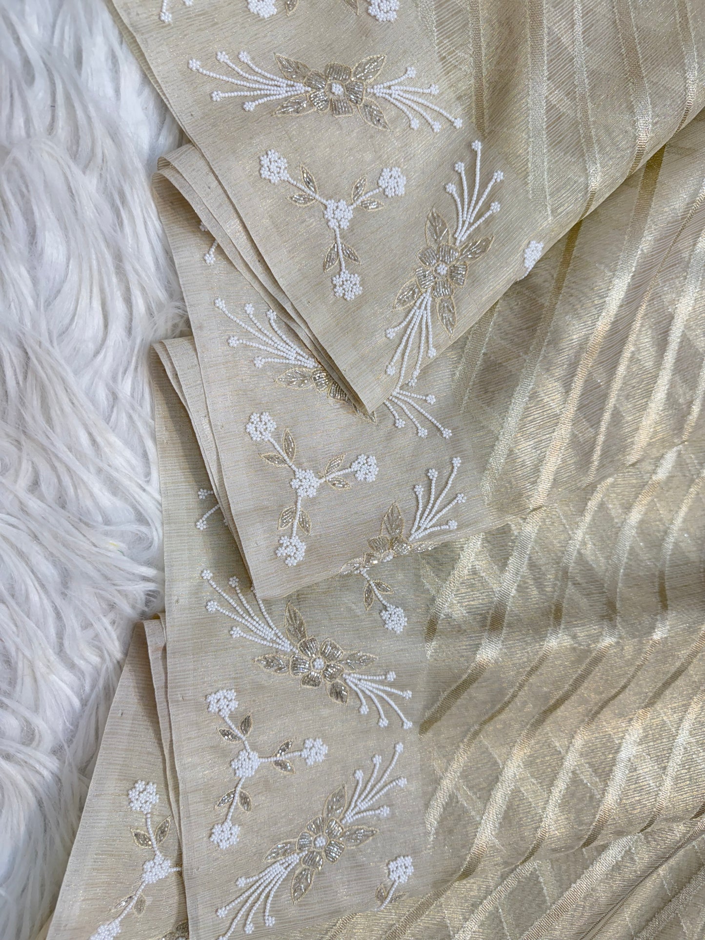 Tissue kota handwork Banarasi silk saree