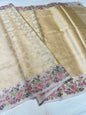 Off white shade tissue kota embroidery Banarasi saree