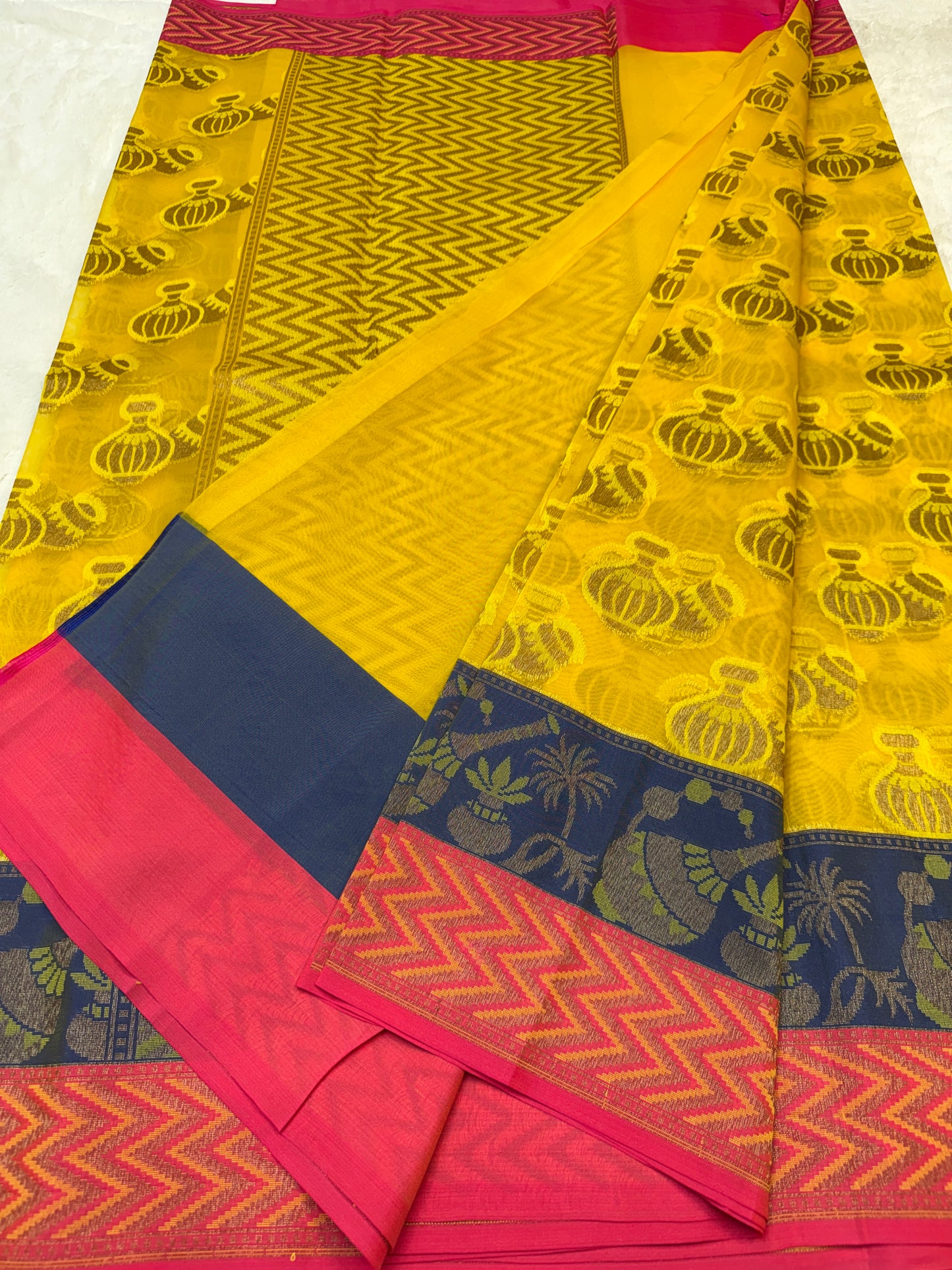 Multicolour shade kora silk premium Banarasi saree