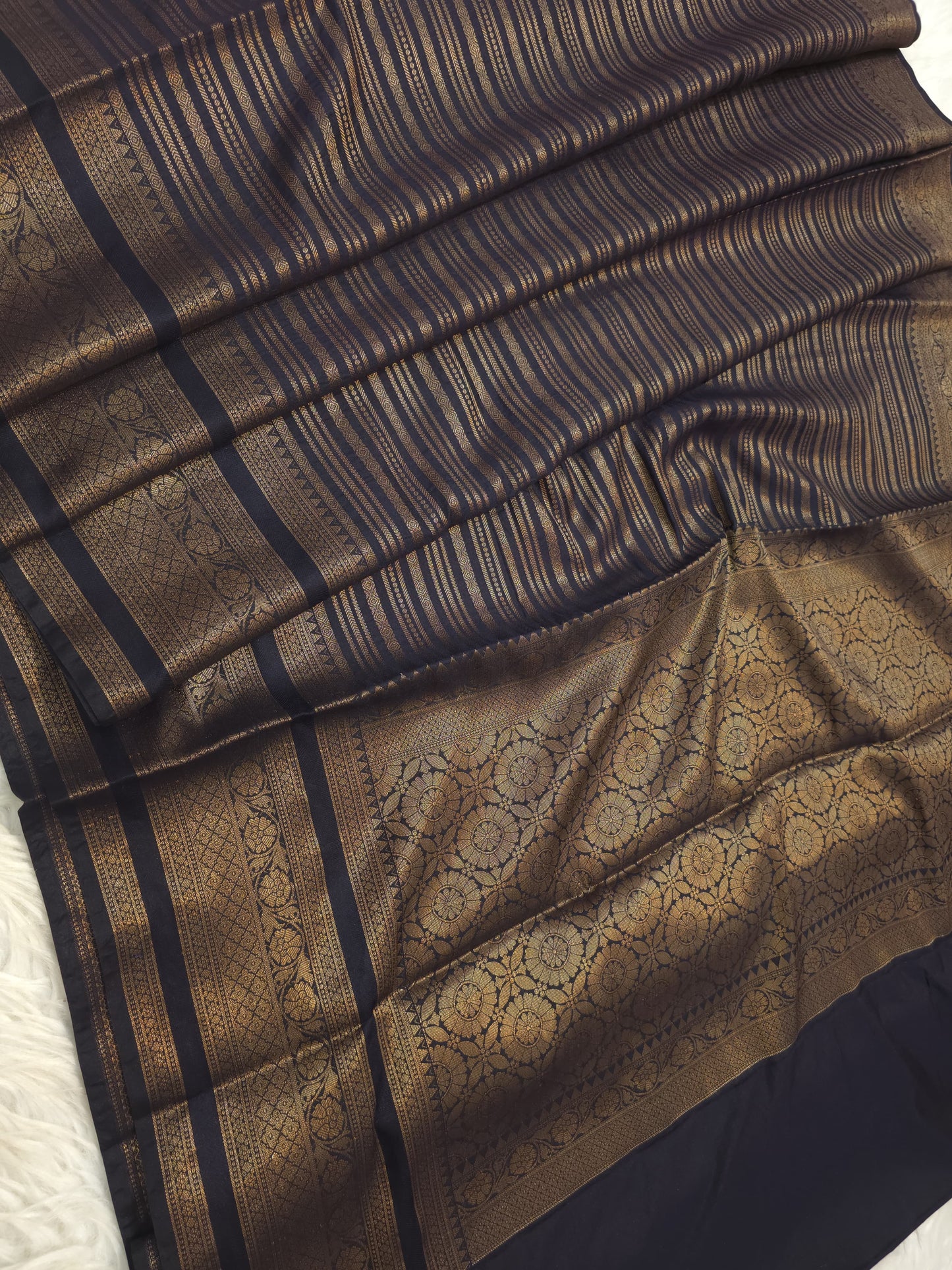 black shade  Dupion Silk premium Banarasi Saree