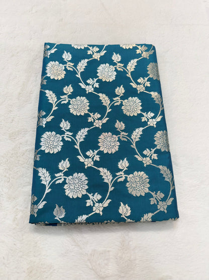 Rama green shade katan Banarasi silk Saree