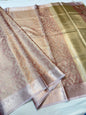 Peach shade tissue kota embroidery primum Banarasi saree
