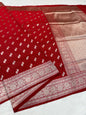 Red shade katan Banarasi silk Saree