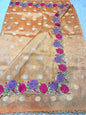 Banarasi tissue cutwork embroidery saree