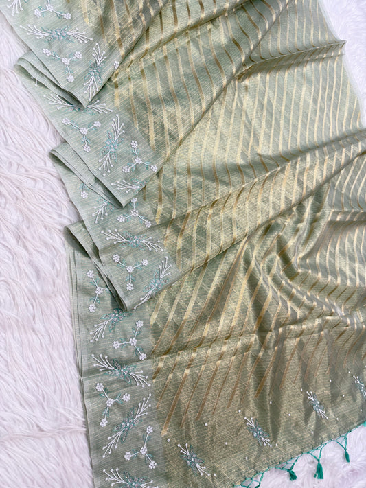Tissue kota handwork Banarasi silk saree