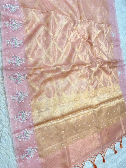 Tissue kota handwork Banarasi saree