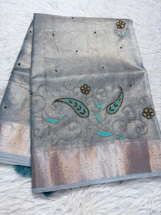 tissue kota handwork banarasi saree