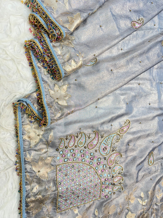 Tissue handwork Banarasi silk saree