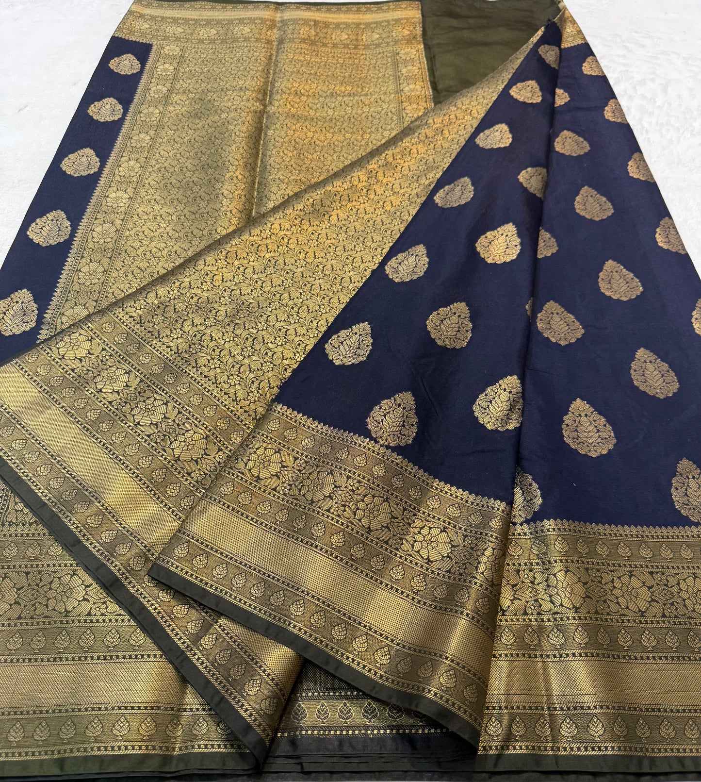 Black shade Dupion Silk premium Banarasi Saree